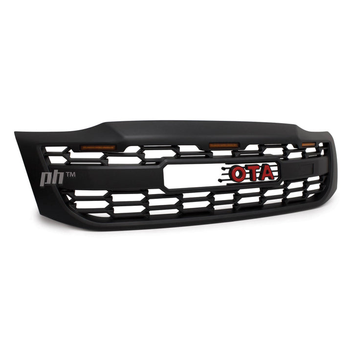 Grill Satin BLACK GR Style With LED Fits Toyota Hilux N70 2011 - 2015