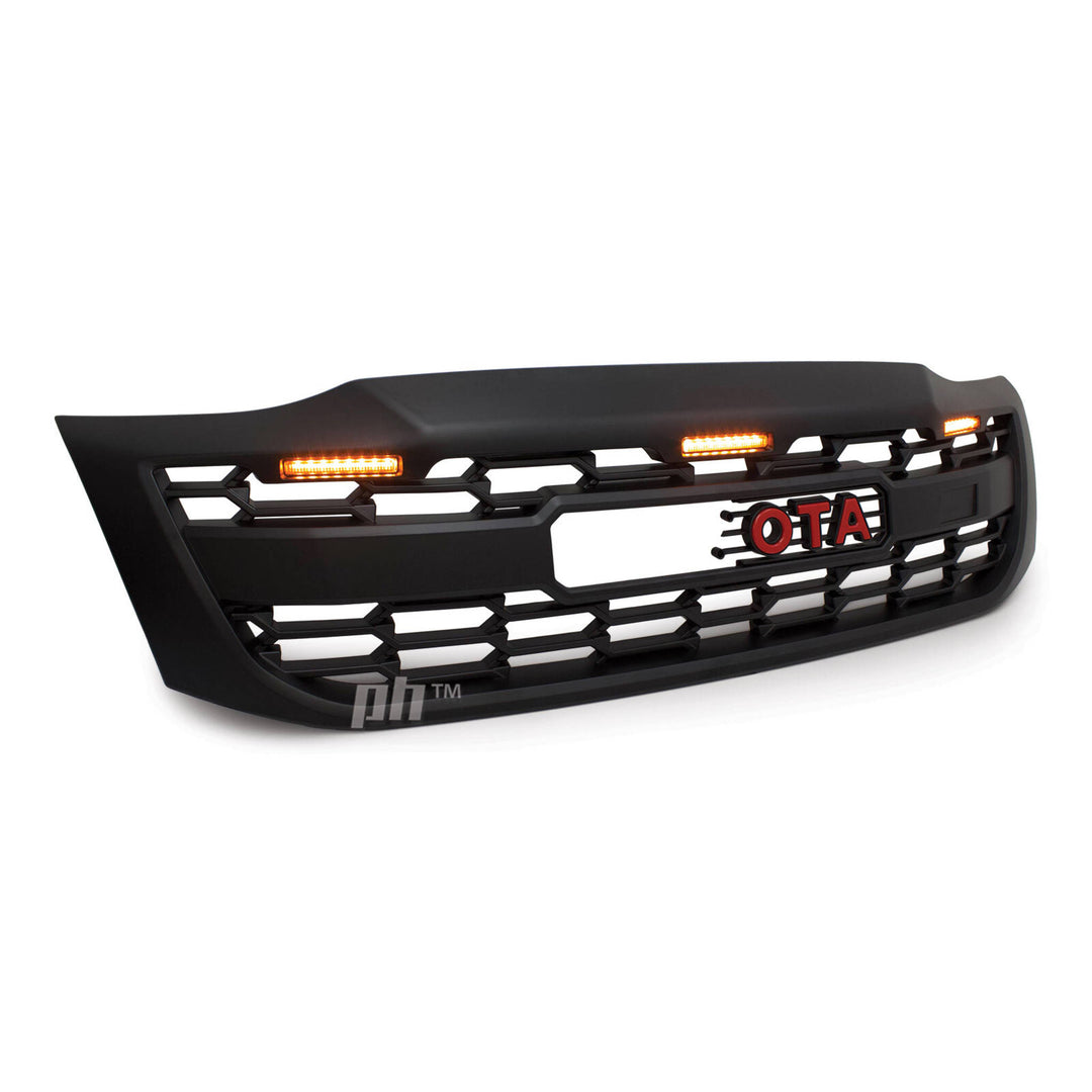 Grill Satin BLACK GR Style With LED Fits Toyota Hilux N70 2011 - 2015