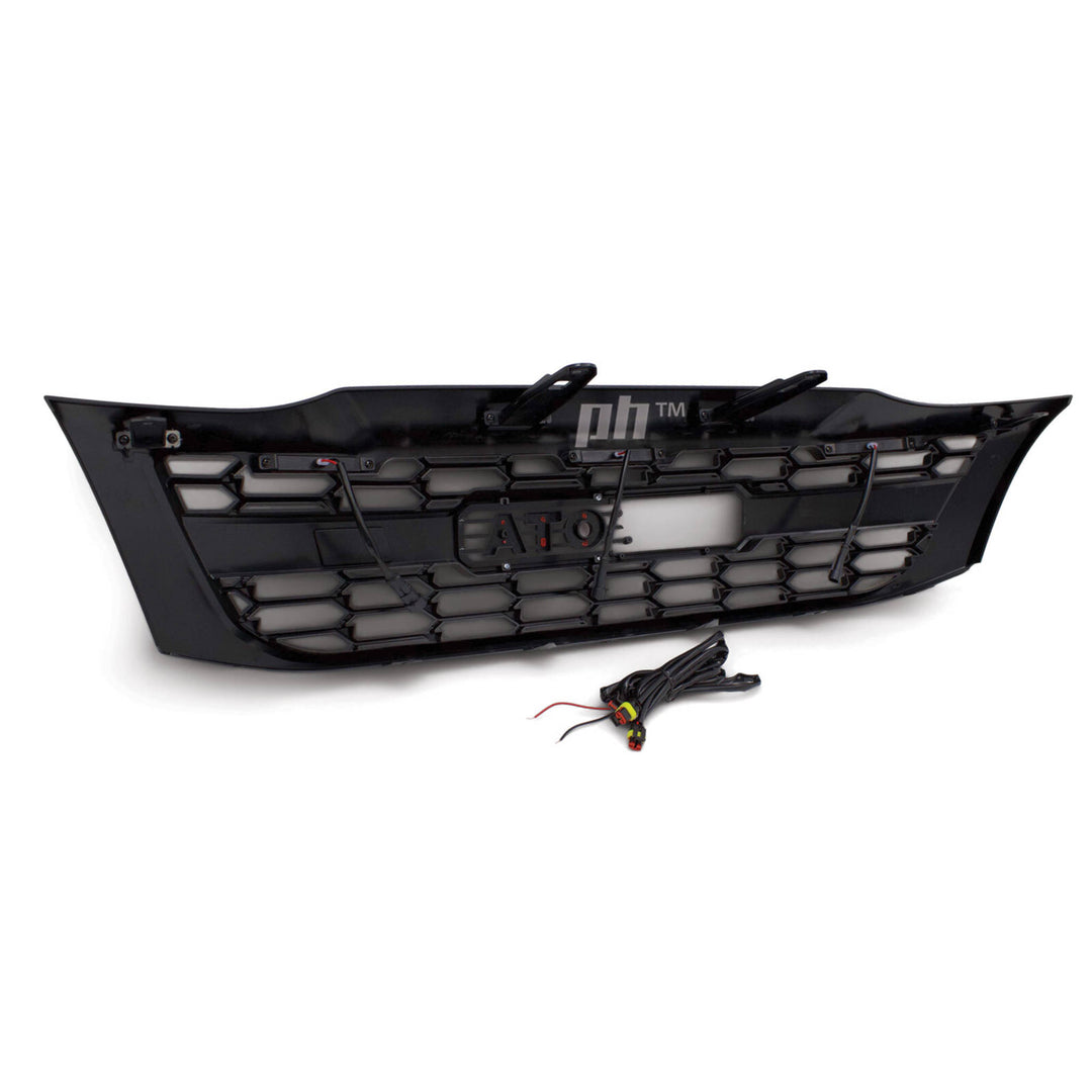 Grill Satin BLACK GR Style With LED Fits Toyota Hilux N70 2011 - 2015