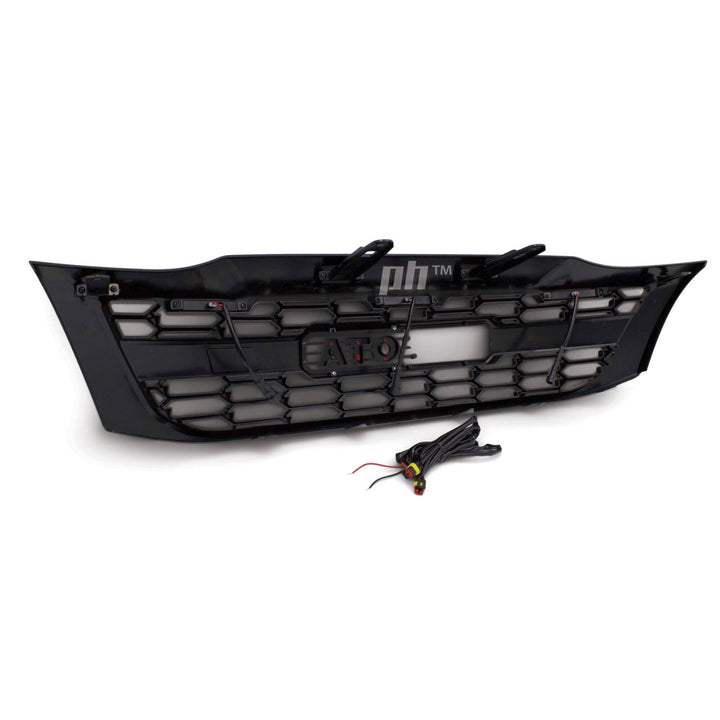Grill Satin BLACK GR Style With LED Fits Toyota Hilux N70 2011 - 2015
