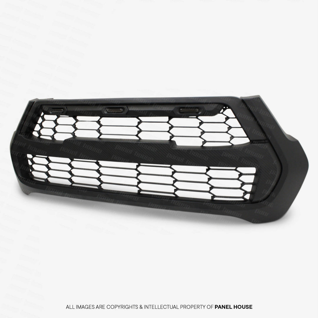 Grill Black With Carbon Strip GR Style Fits Toyota Hilux N80 06/2020 - 2024
