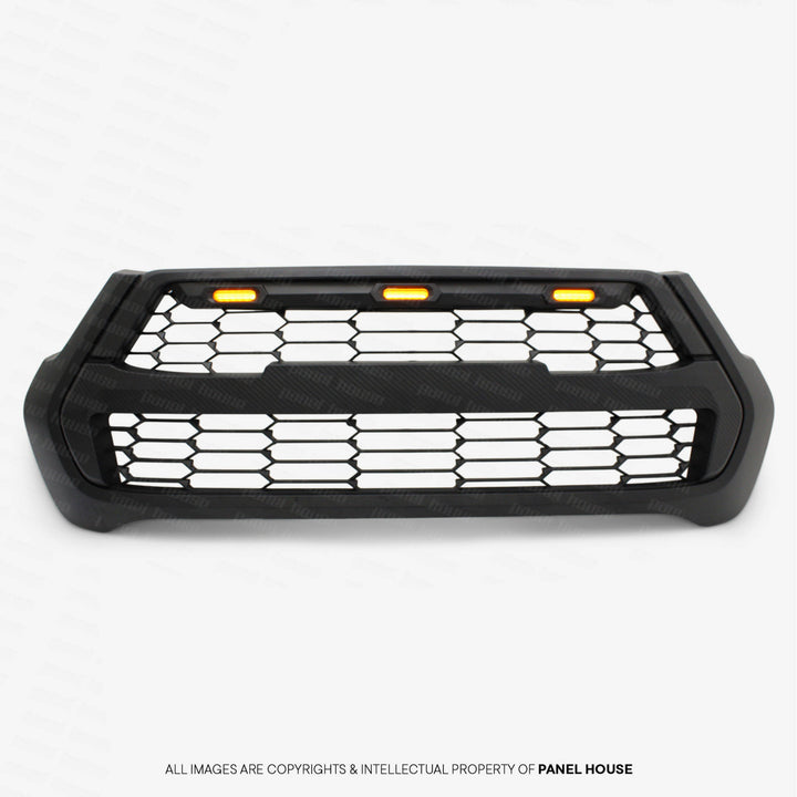 Grill Black With Carbon Strip GR Style Fits Toyota Hilux N80 06/2020 - 2024