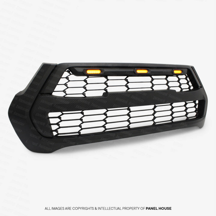 Grill Black With Carbon Strip GR Style Fits Toyota Hilux N80 06/2020 - 2024