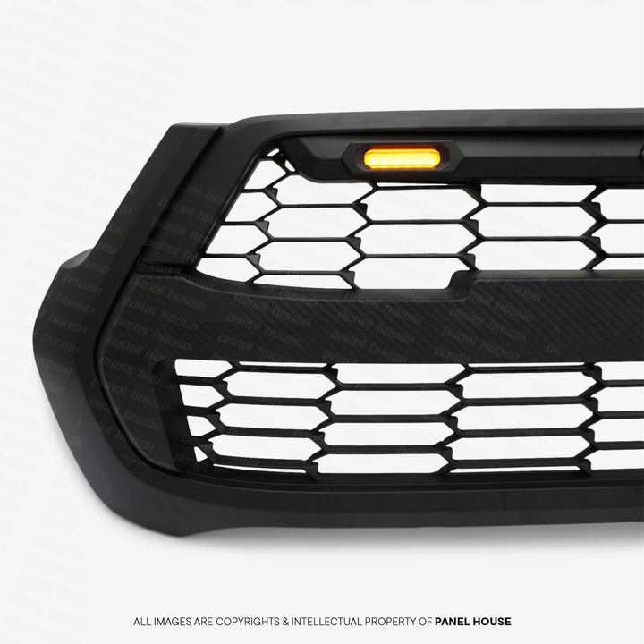 Grill Black With Carbon Strip GR Style Fits Toyota Hilux N80 06/2020 - 2024