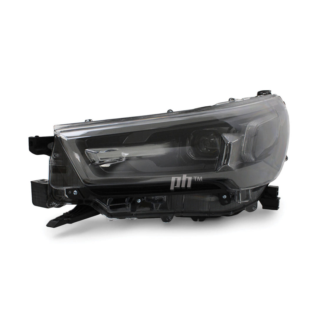 Headlights PAIR LED Black & Grey fits Toyota Hilux N80 SR5 Rogue 06/2020 - 2024
