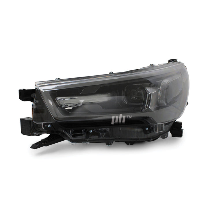 Headlights PAIR LED Black & Grey fits Toyota Hilux N80 SR5 Rogue 06/2020 - 2024