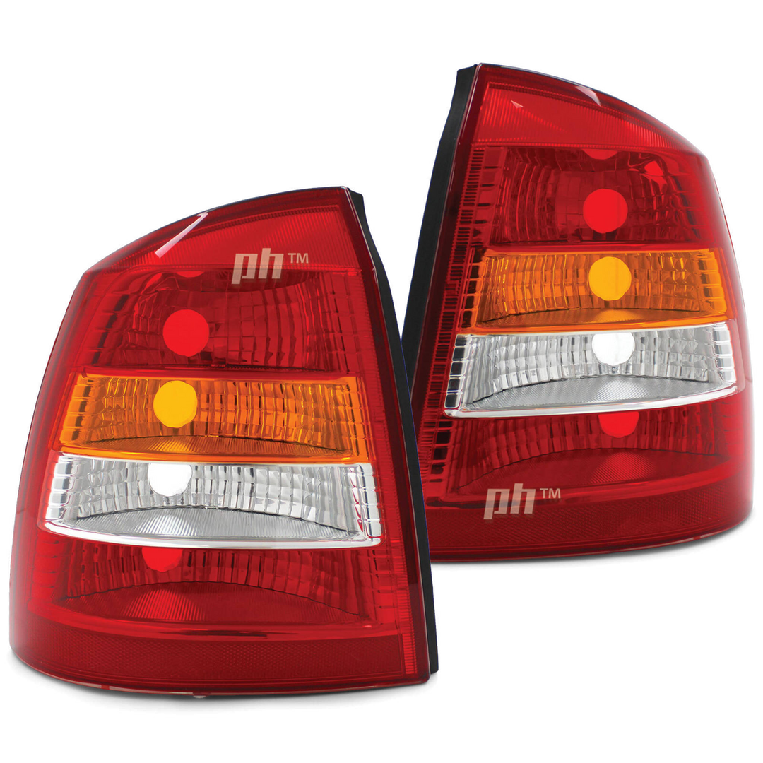 Tail Lights PAIR Clear fits Holden Astra TS Sedan & Convertible 1998 - 2004