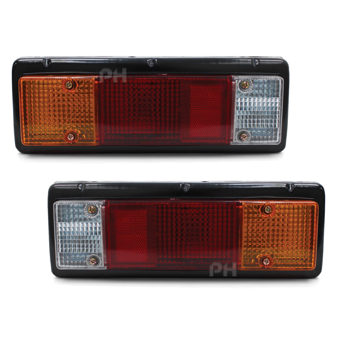 Tray Back Tail Lights PAIR Rectangle Plug fits Mitsubishi Triton 1986 - 2015