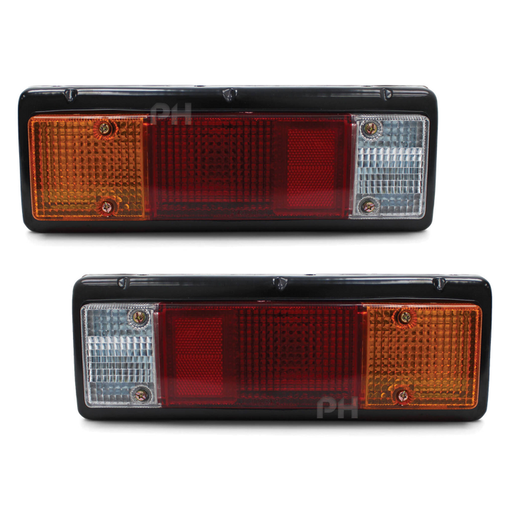 Tray Back Tail Lights PAIR Rectangle Plug fits Mitsubishi Triton 1986 - 2015
