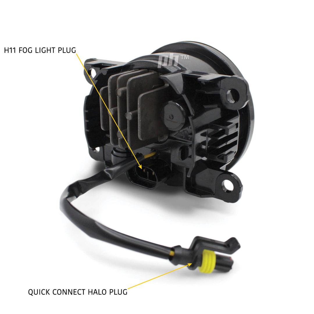 LED Projector Fog Light Kit With HALO Universal 90mm Lens