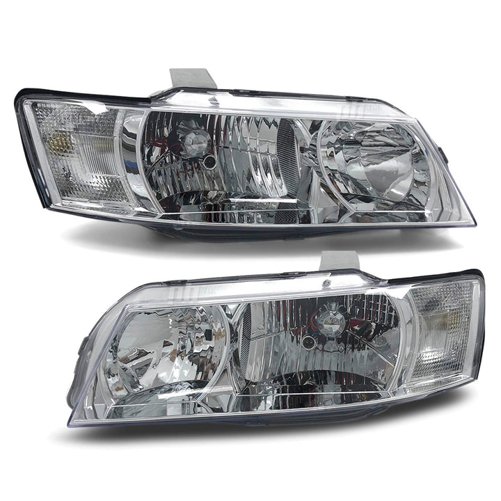 Headlights Chrome PAIR fits Holden Commodore VZ Executive 2004 - 2006
