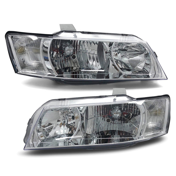 Headlights Chrome PAIR fits Holden Commodore VZ Executive 2004 - 2006