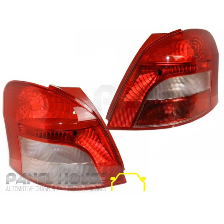 Tail Lights PAIR Fits Toyota Yaris Hatch 2005 - 2008