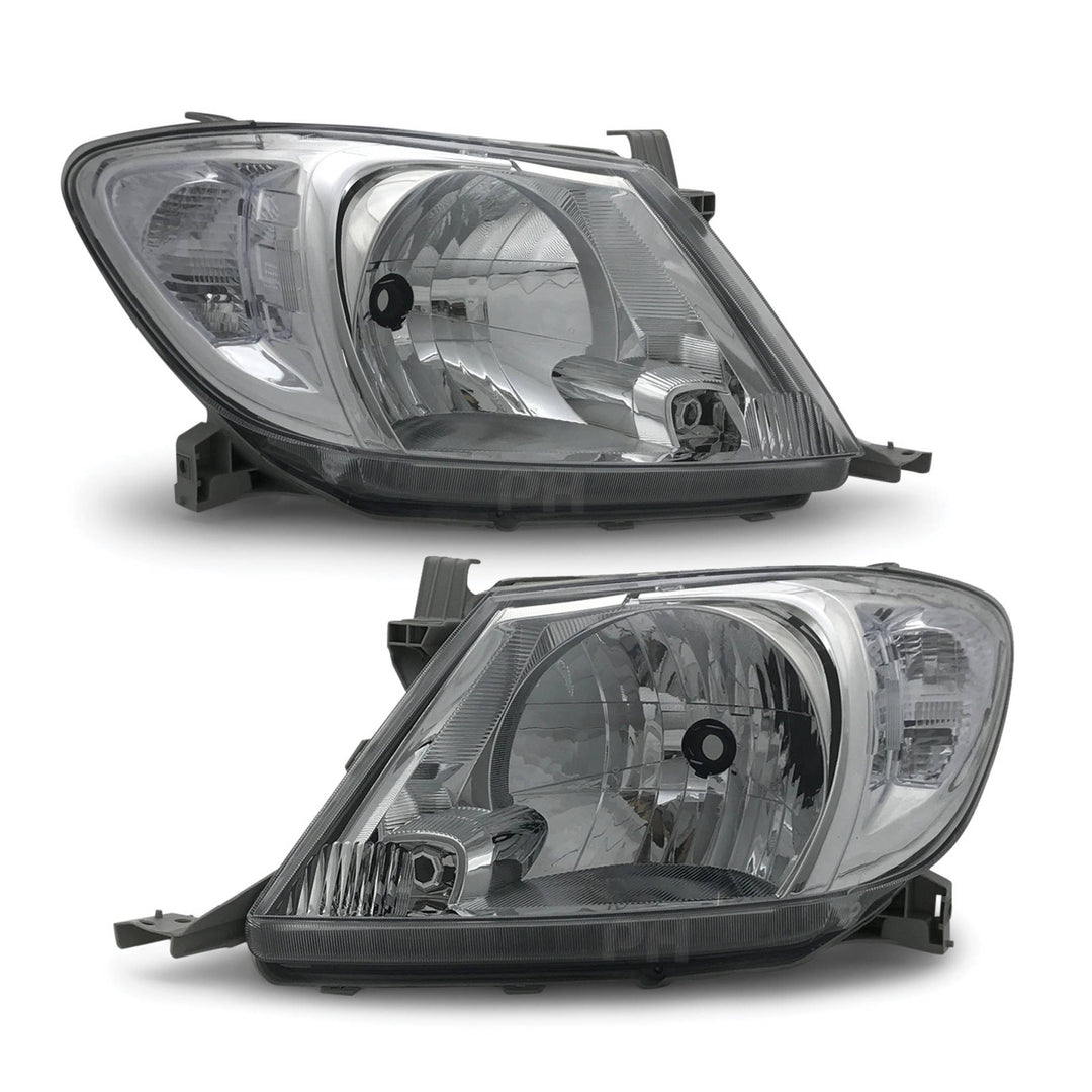 Headlights PAIR Clear Fits Toyota Hilux N70 2008 - 2011