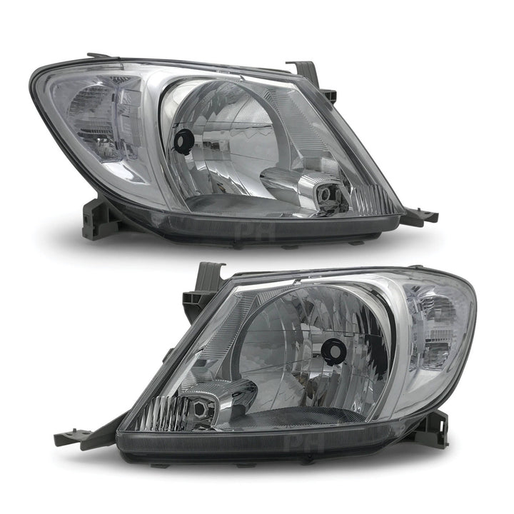 Headlights PAIR Clear Fits Toyota Hilux N70 2008 - 2011