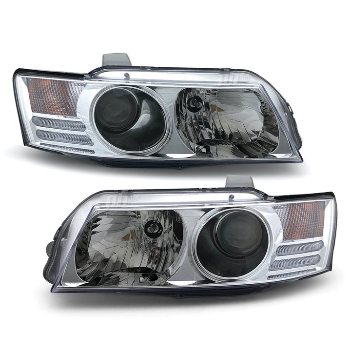 Headlights Chrome Projector PAIR fits Holden Commodore VZ Berlina 2004 - 2006