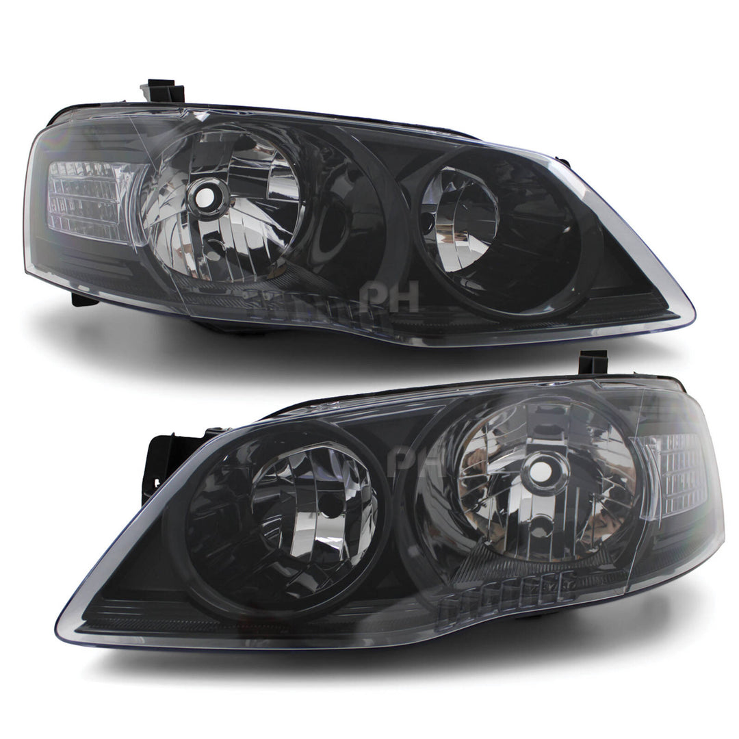 Headlights Black PAIR fits Ford Falcon BF Series 2 XT 09/2006 - 2008