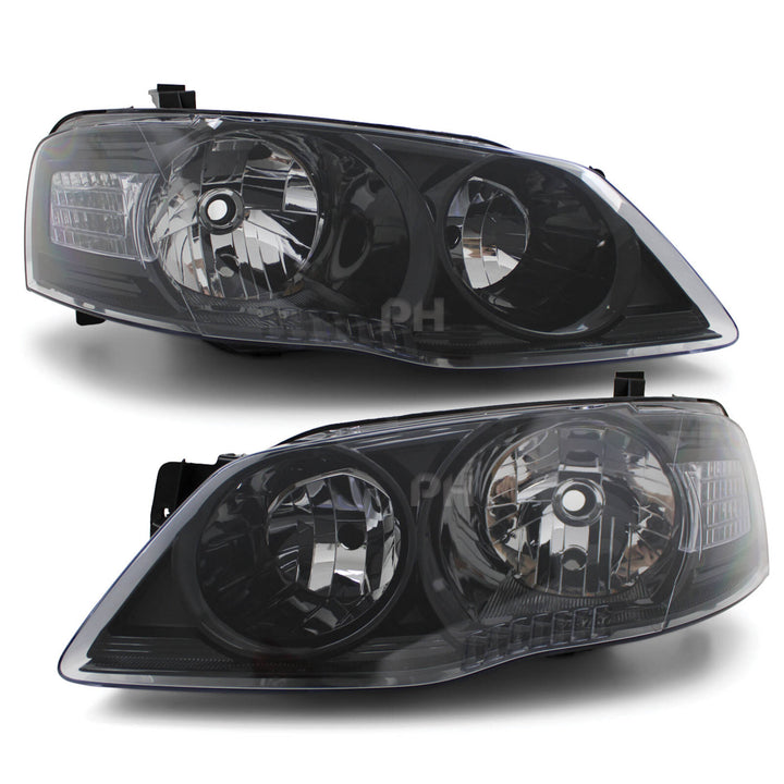 Headlights Black PAIR fits Ford Falcon BF Series 2 XT 09/2006 - 2008