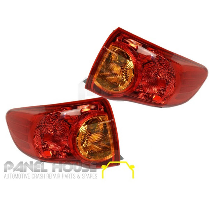 Tail Lights PAIR Fits Toyota Corolla ZRE152 Sedan 2007 - 2010