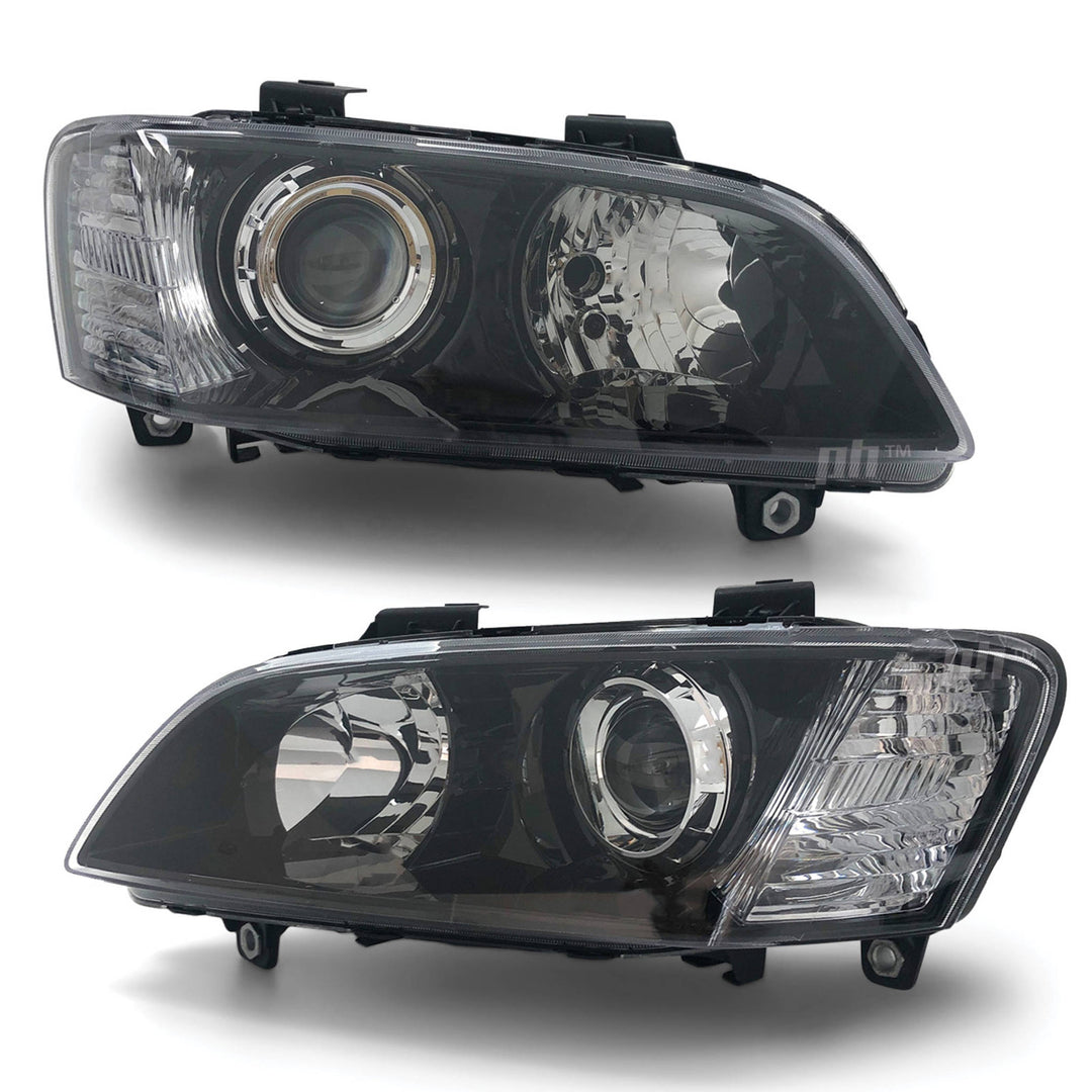 Headlights Projector Black PAIR fits Holden Commodore VE SSV HSV Calais 2006 - 2010