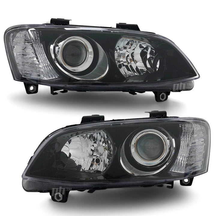 Headlights Black Projector PAIR fits Holden Commodore VE SSV HSV Calais 2010 - 2013