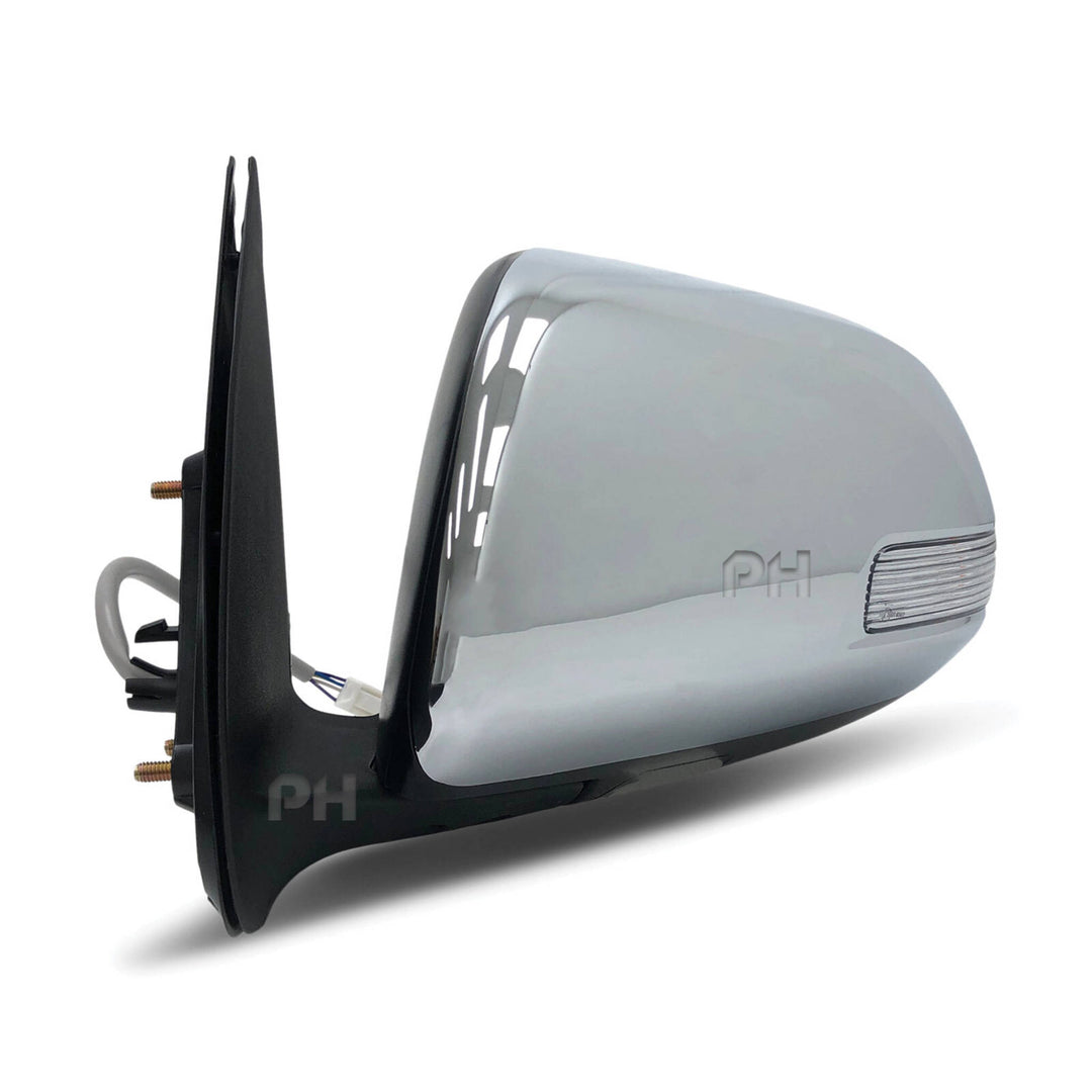 Door Mirrors Chrome With Blinker PAIR Fits Toyota Hilux N70 SR5 2011 - 2015
