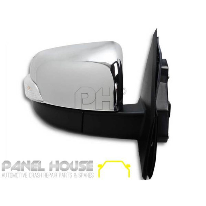 Door Mirror RIGHT with Indicator Light Chrome AUTOFOLD fits Mazda BT-50 UR 15-19