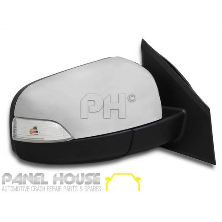 Door Mirror RIGHT with Indicator Light Chrome AUTOFOLD fits Mazda BT-50 UR 15-19