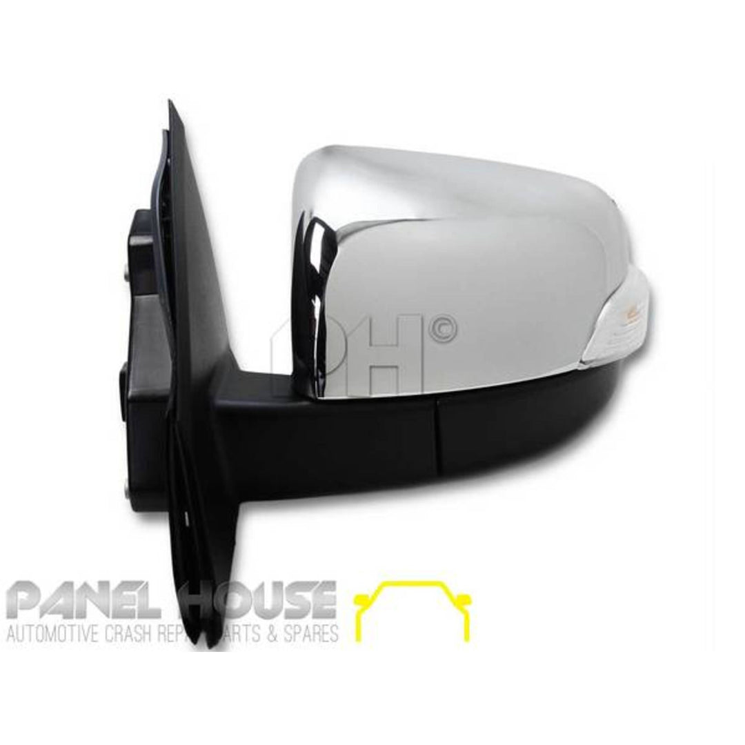Door Mirrors PAIR with Indicator Light Chrome AUTOFOLD fits Mazda BT-50 UR 15-19