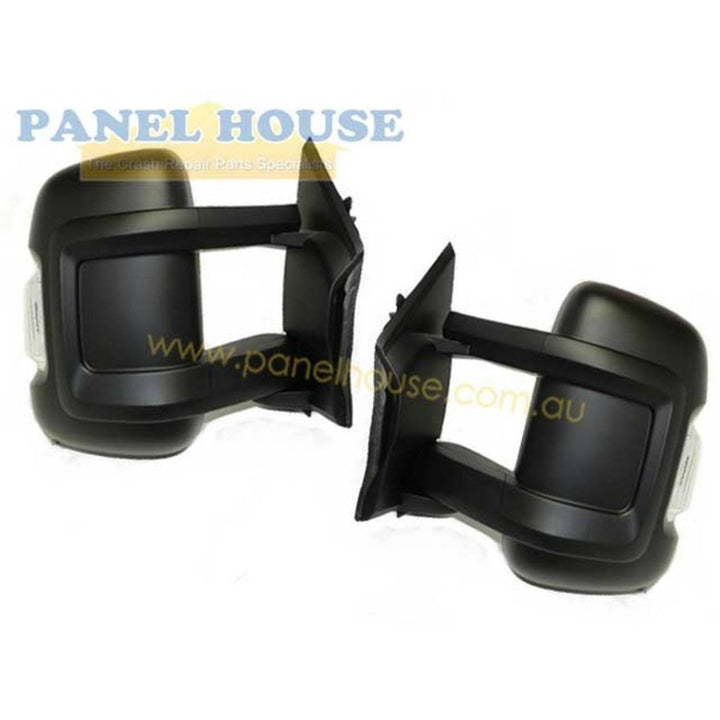 Door Mirrors PAIR Long Arm Cab Chassis Electric fits Fiat Ducato Van 07-18