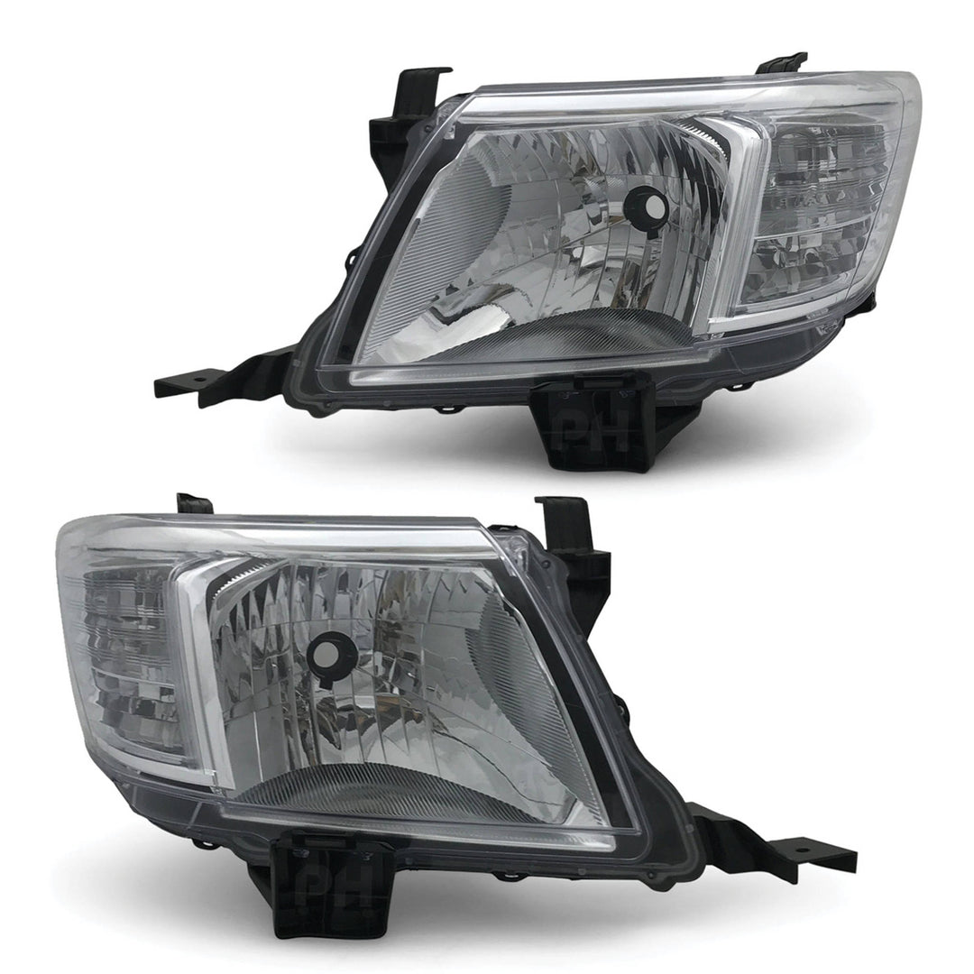Headlights PAIR Fits Toyota Hilux N70 2WD 4WD 2011 - 2015
