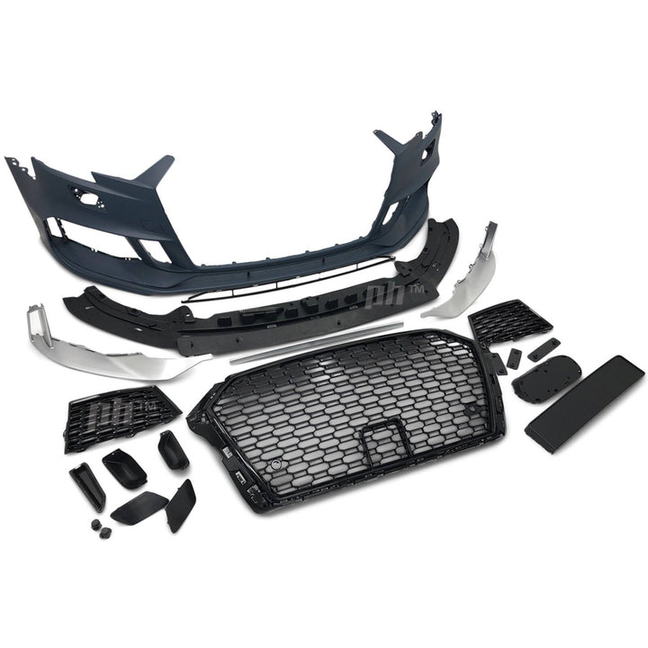 Upgrade Front Bumper Bar & Grill Kit RS3 Style Fits Audi A3 S3 8V 06/2016 - 2020