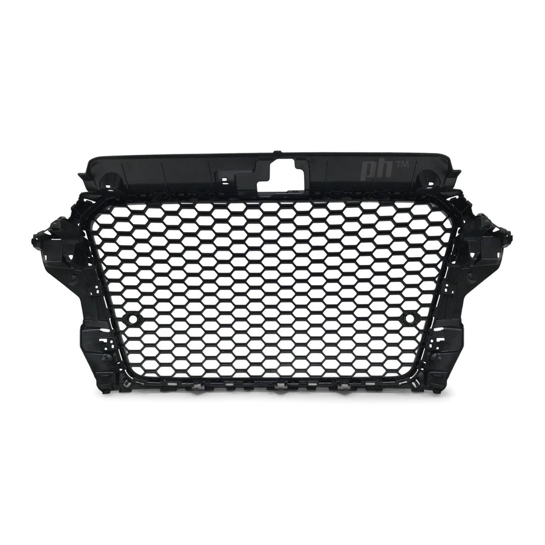 Grill Gloss Black Honeycomb RS3 Style Fits Audi A3 S3 8V 2013 - 2016
