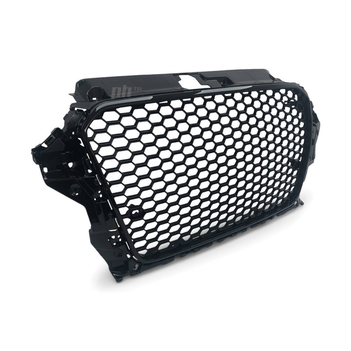 Grill Gloss Black Honeycomb RS3 Style Fits Audi A3 S3 8V 2013 - 2016