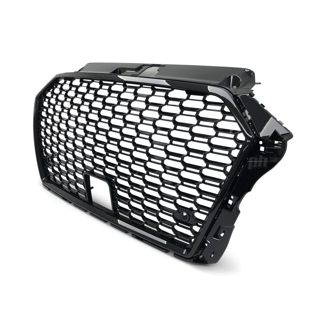 Grill Gloss Black Honeycomb RS3 Style Fits Audi A3 S3 8V 2017 - 2020