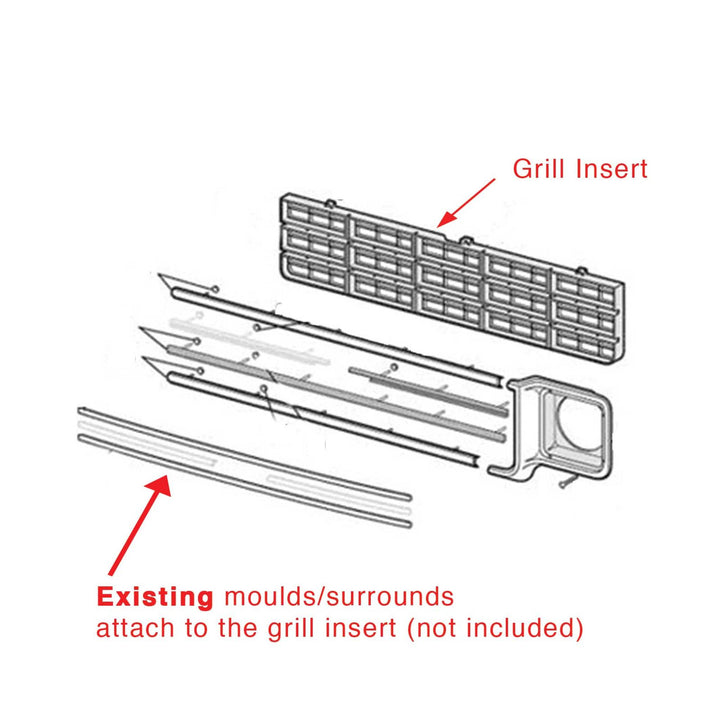 Grill Insert BLACK Fits Chevrolet C10 C20 C30 Ute 1973 - 1980 Chevy Pickup