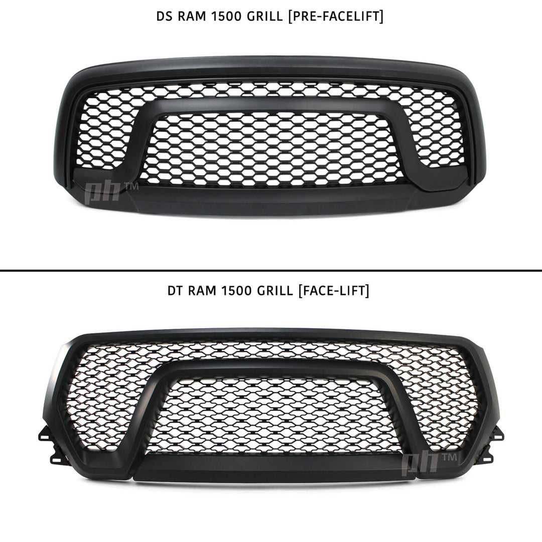 Grill Black Edition Mesh Rebel Style fits Dodge RAM 1500 DS 2013 - 2018
