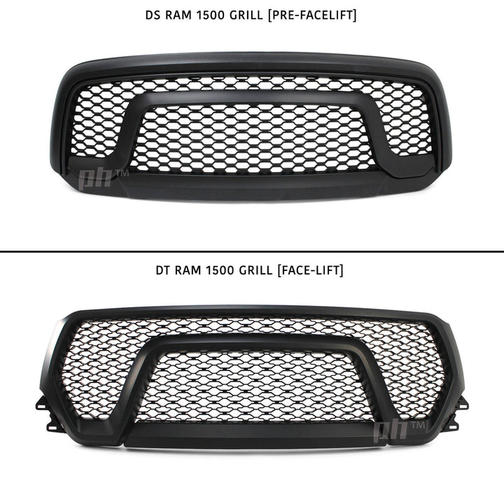 Grill Black Edition Mesh Rebel Style fits Dodge RAM 1500 DS 2013 - 2018