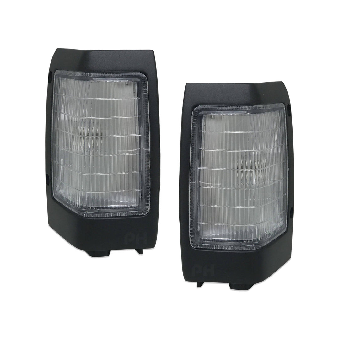 Corner Park Lights PAIR Dark Grey Trim fits Nissan Navara D21 Ute 1992-1997