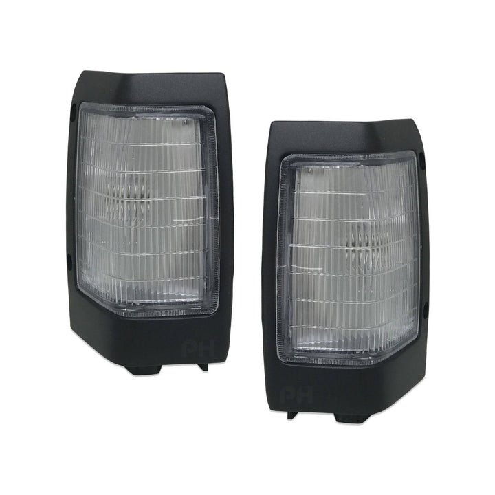 Corner Park Lights PAIR Dark Grey Trim fits Nissan Navara D21 Ute 1992-1997