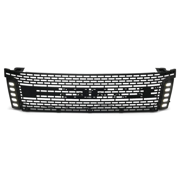 LED DRL Mesh Style Upgrade Black Grill BLACK LETTERS Fits Ford Ranger PX1 MK1 XLT XL Wildtrak