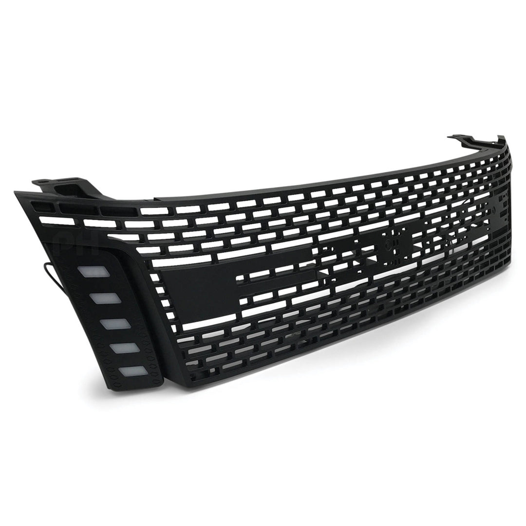 LED DRL Mesh Style Upgrade Black Grill BLACK LETTERS Fits Ford Ranger PX1 MK1 XLT XL Wildtrak