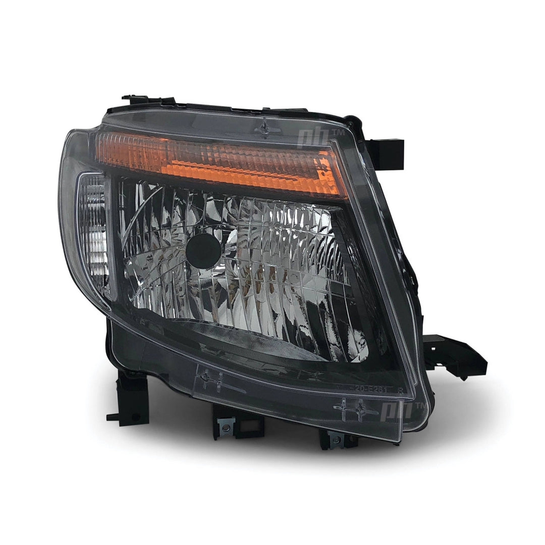 Headlights Black PAIR fits Ford Ranger PX MK1 XL XLT WILDTRAK 2011 - 2015
