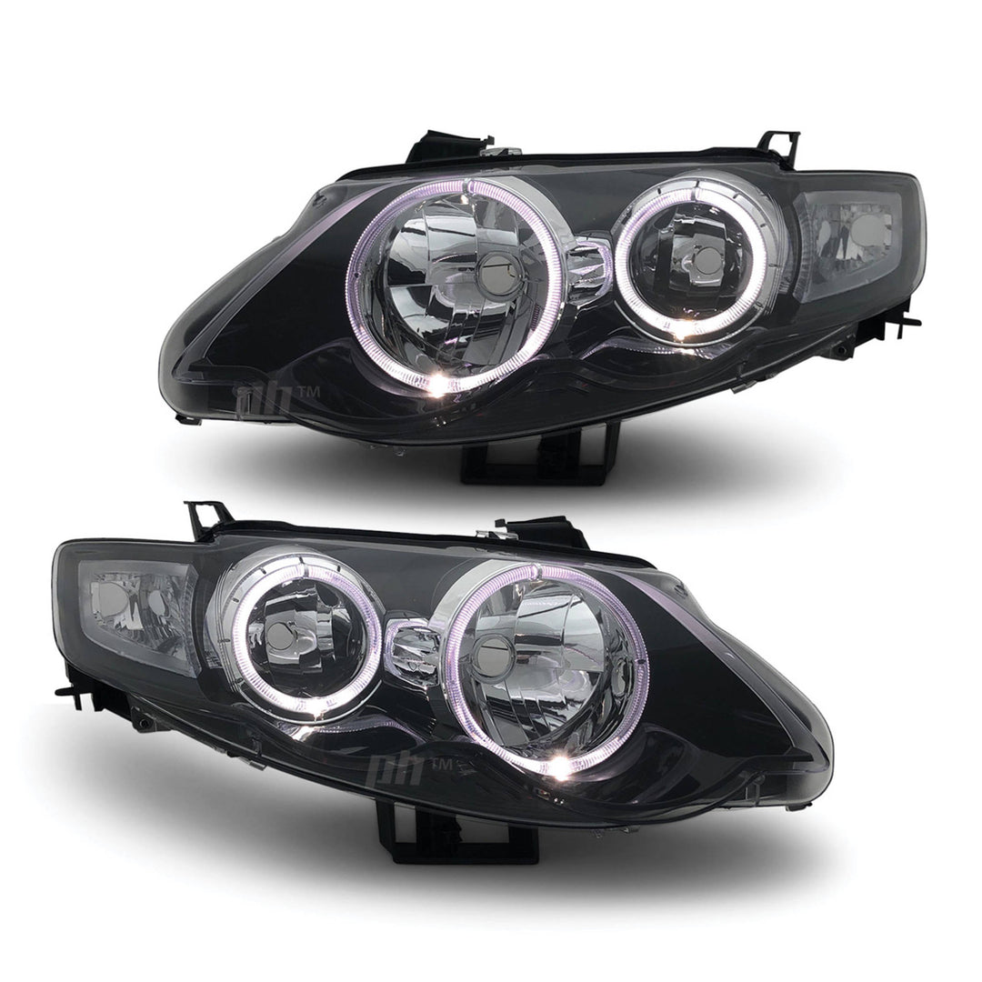 Headlights Black Halo PAIR fits Ford Falcon FG XR6 XR8 FPV GS 2008 - 2011