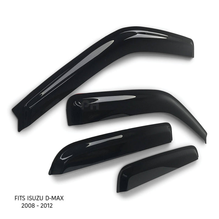 Weather Shield Window Visors SET 4 Piece Fits Isuzu DMAX D-MAX Dual Cab 08 - 12