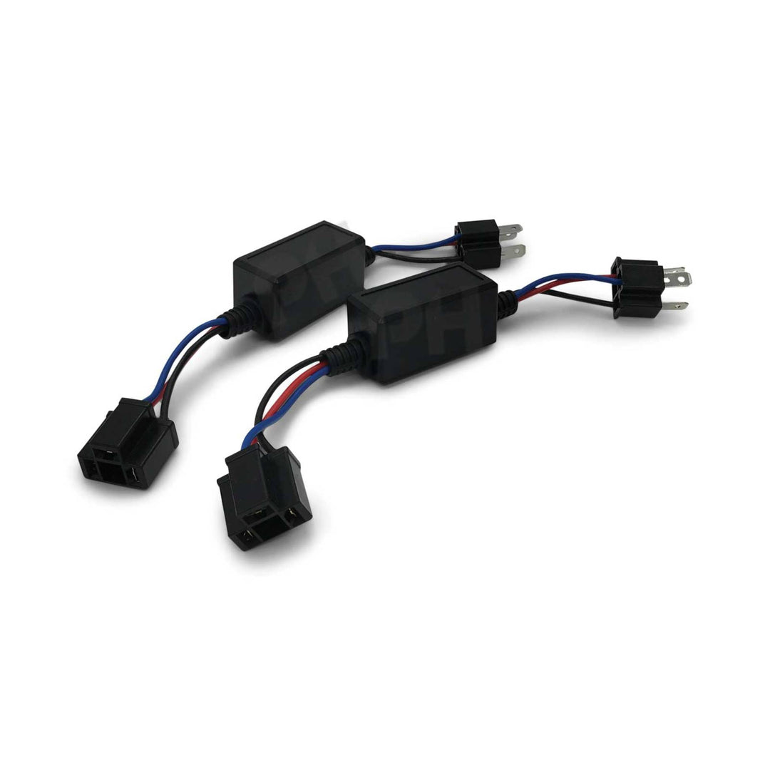 Negatively Switched H4 Headlight Conversion Wiring Adapters PAIR for LED Plug & Play