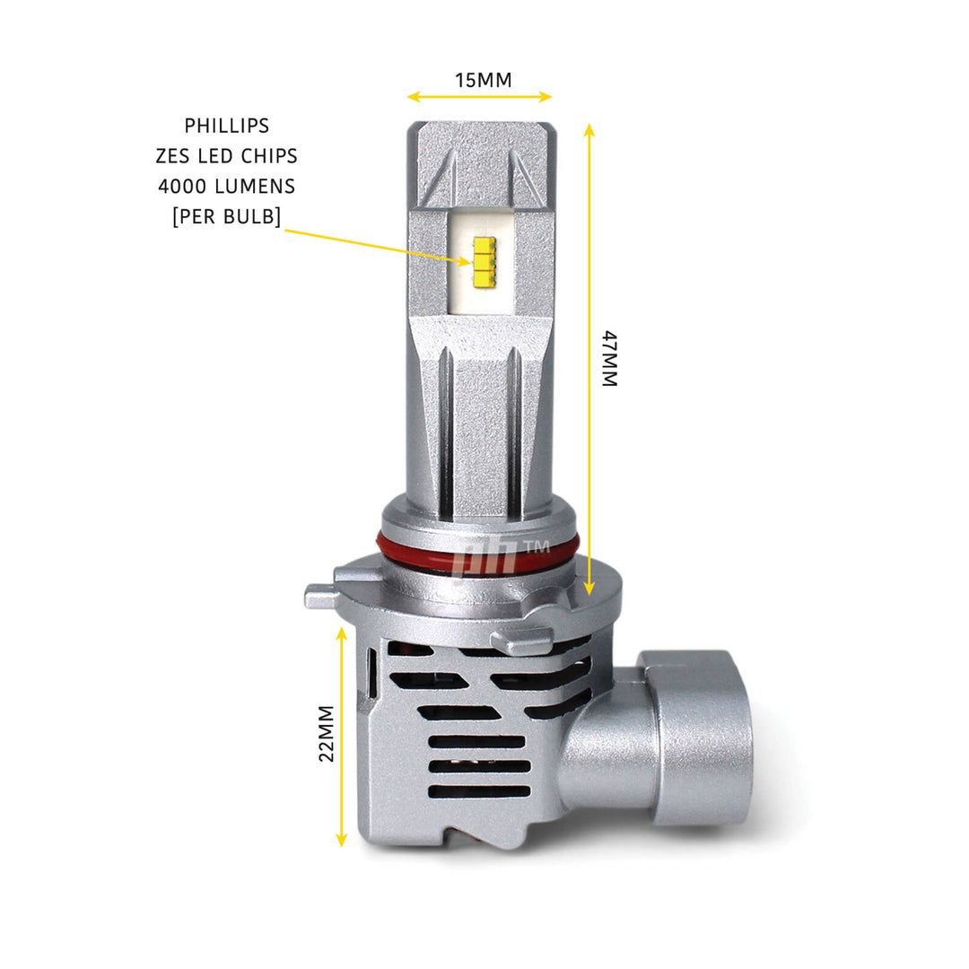 HB3 9005 LED Headlight Bulbs 6500K 8000LM PAIR LEDO