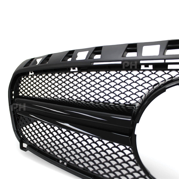 Grill Gloss Black Mesh Style Fits Mercedes-Benz W176 A-Class & A45 AMG 2012 - 2015