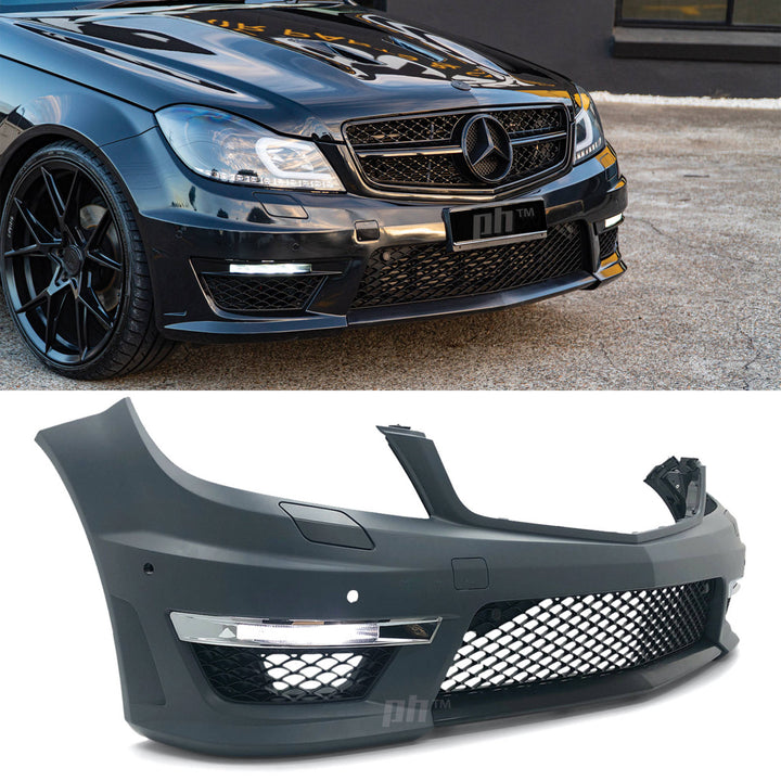 Front Bumper Bar Kit AMG C63 Style Fits Mercedes C-Class W204 2011 - 2014