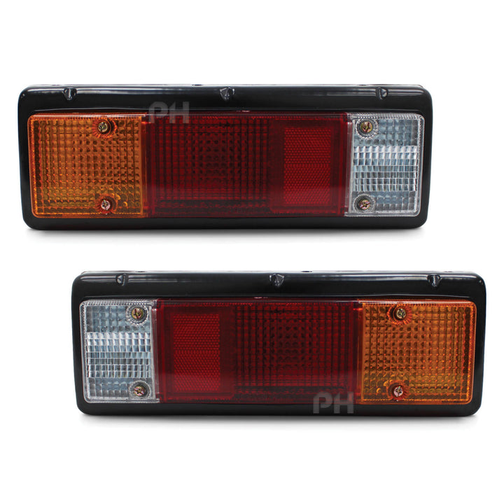 Tray Back Tail Lights PAIR Rectangle Plug fits Mitsubishi Triton 1986 - 2015